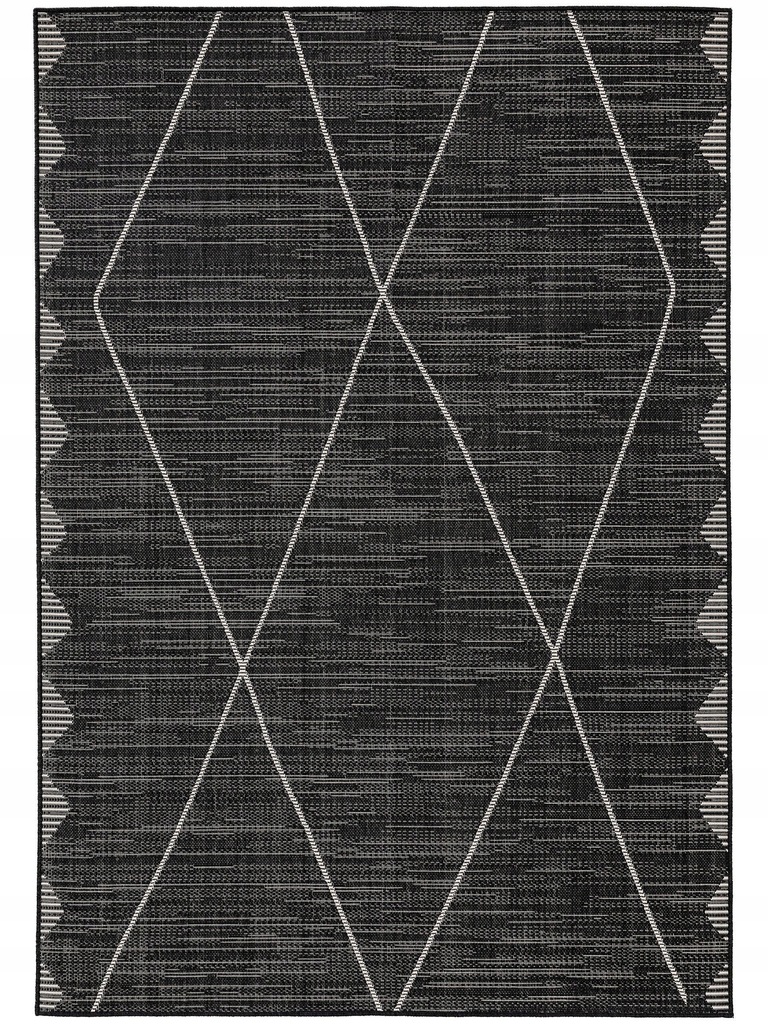 Czarny dywan outdoor elegancki wzór 120x170cm