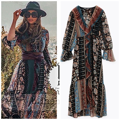 ZARA SZYFONOWA SUKIENKA KWIATY BOHO HIPPIE XL BLOG