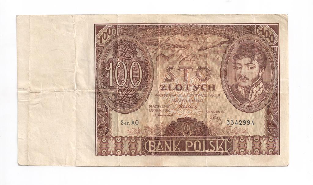 100 złotych 1932. Znak wodny +x+