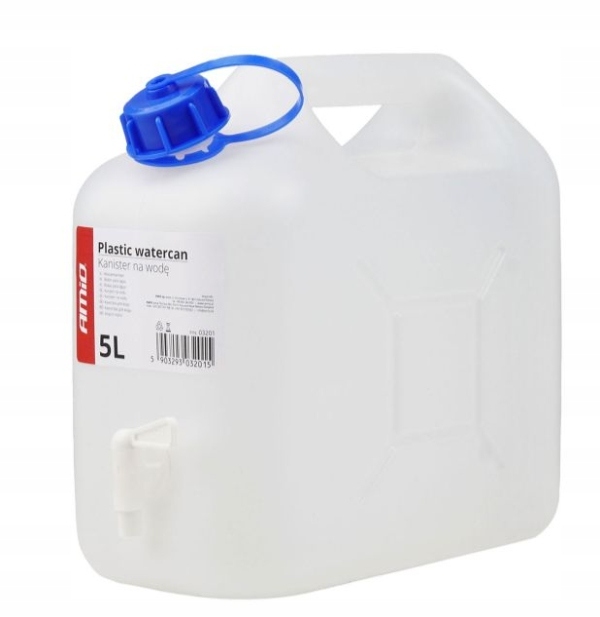AMIO KANISTER, POJEMNIK NA WODĘ PITNĄ Z KRANEM BIAŁY 5L