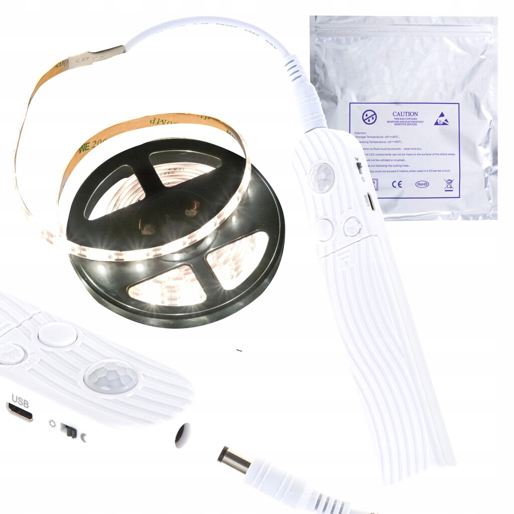 Taśma LED z czujnikiem ruchu 2 m - zimny biały