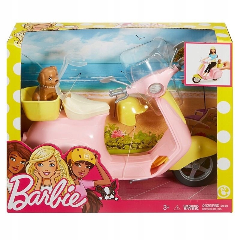 LALKA BARBIE SKUTER ZE SZCZENIACZKIEM MATTEL FRP56