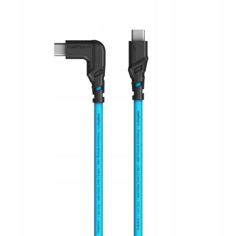 Kabel Mathorn MTC-511 USB C USB C 5m Arcticblue kątowy