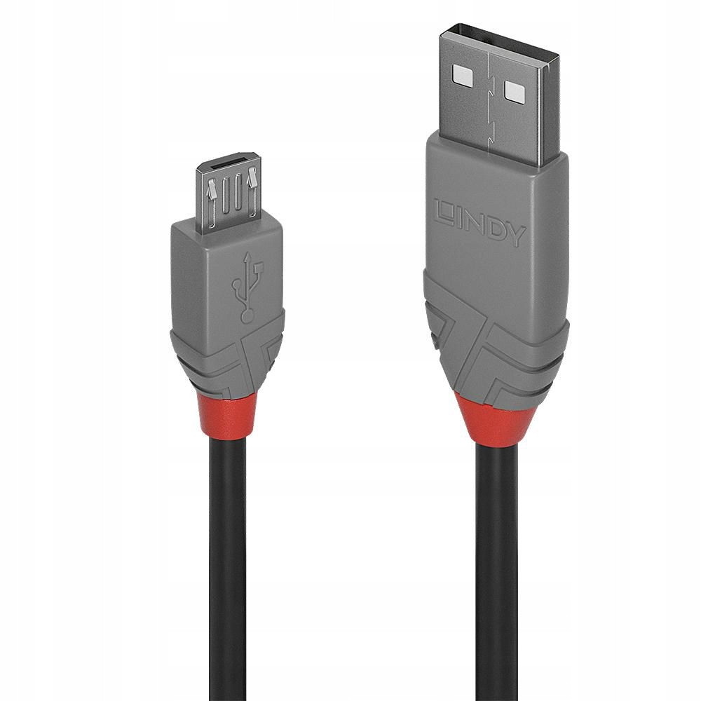 Kabel USB 2.0 Type A do Micro-B, 2m, Anthra Line, Lindy, 36733