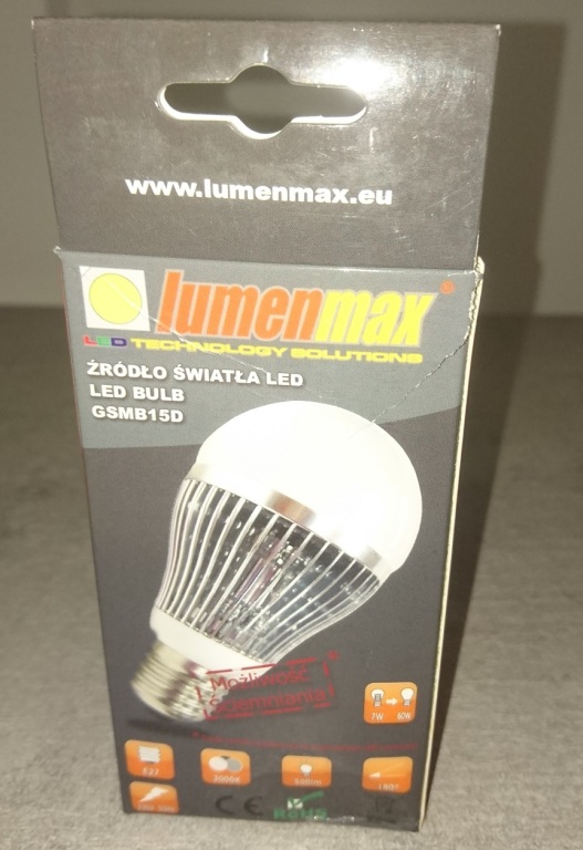 Żarówka LED E27 LumenMax 7W dim