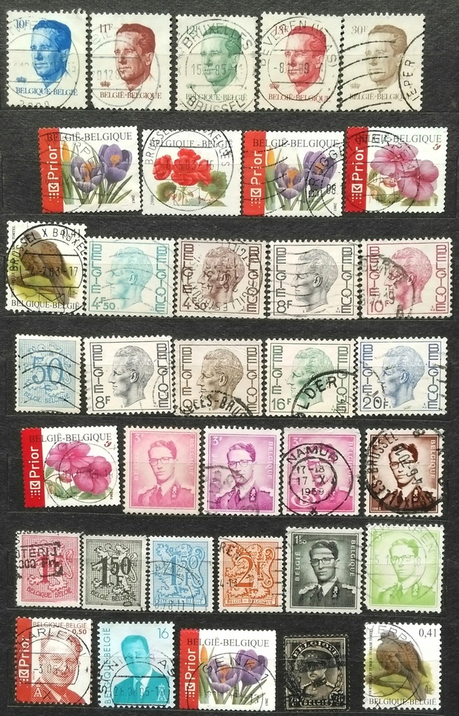 Belgia zestaw starych znaczków kasowanych 12