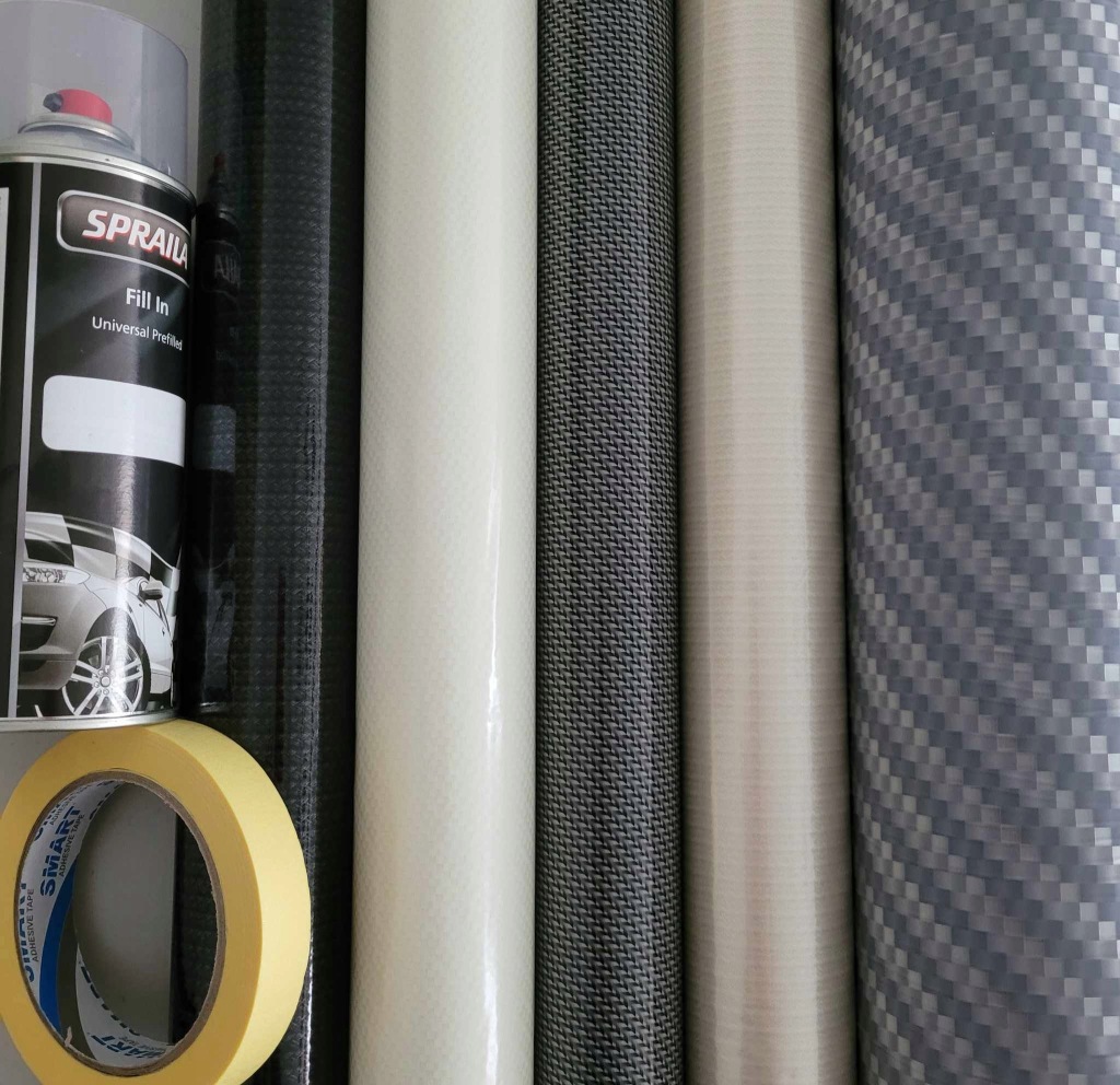 Hydrografika folia zestaw 4 sztuk KARBON mix