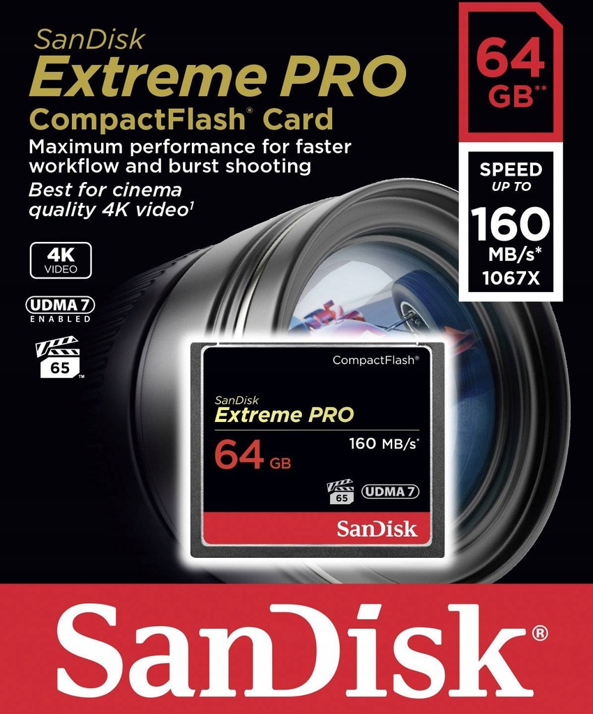 Karta SanDisk Extreme Pro Compact Flash CF 64GB