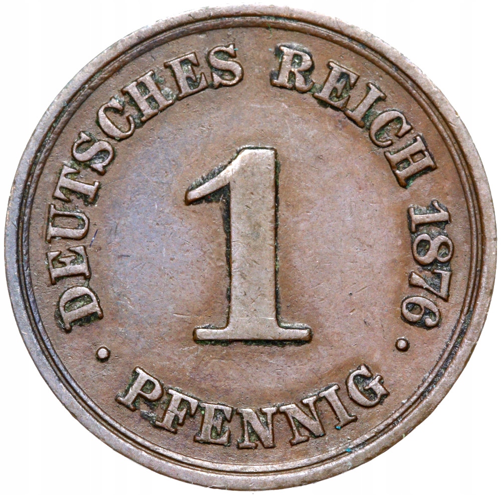 + Niemcy - Cesarstwo - 1 Pfennig 1876 A - STAN !