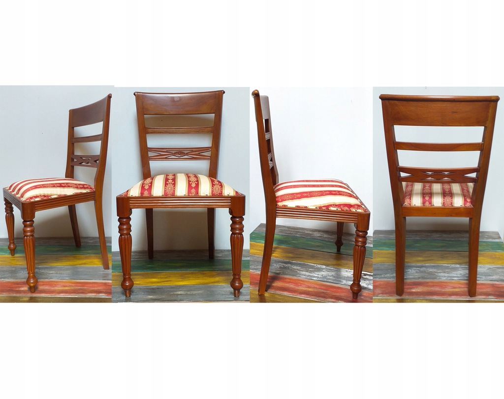 4 krzeseł, mahoń drewno, TOTALNEJ WYPRZEDAŻY