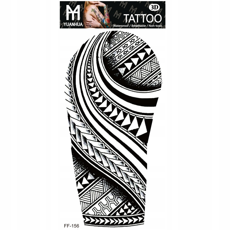 Tatuaż zmywalny tymczasowy męski maori