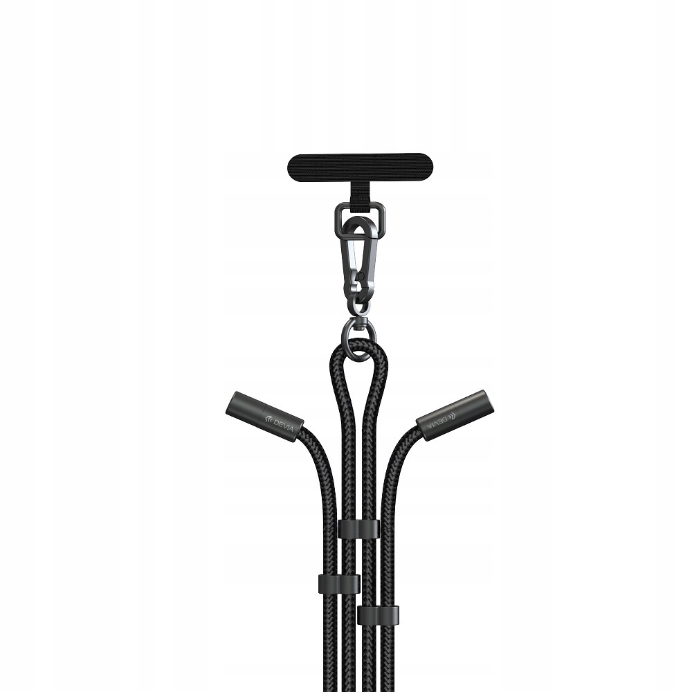 Devia kabel uniwersalna smycz 2w1 PD USB-C - USB-C 1,6 m 60W czarny