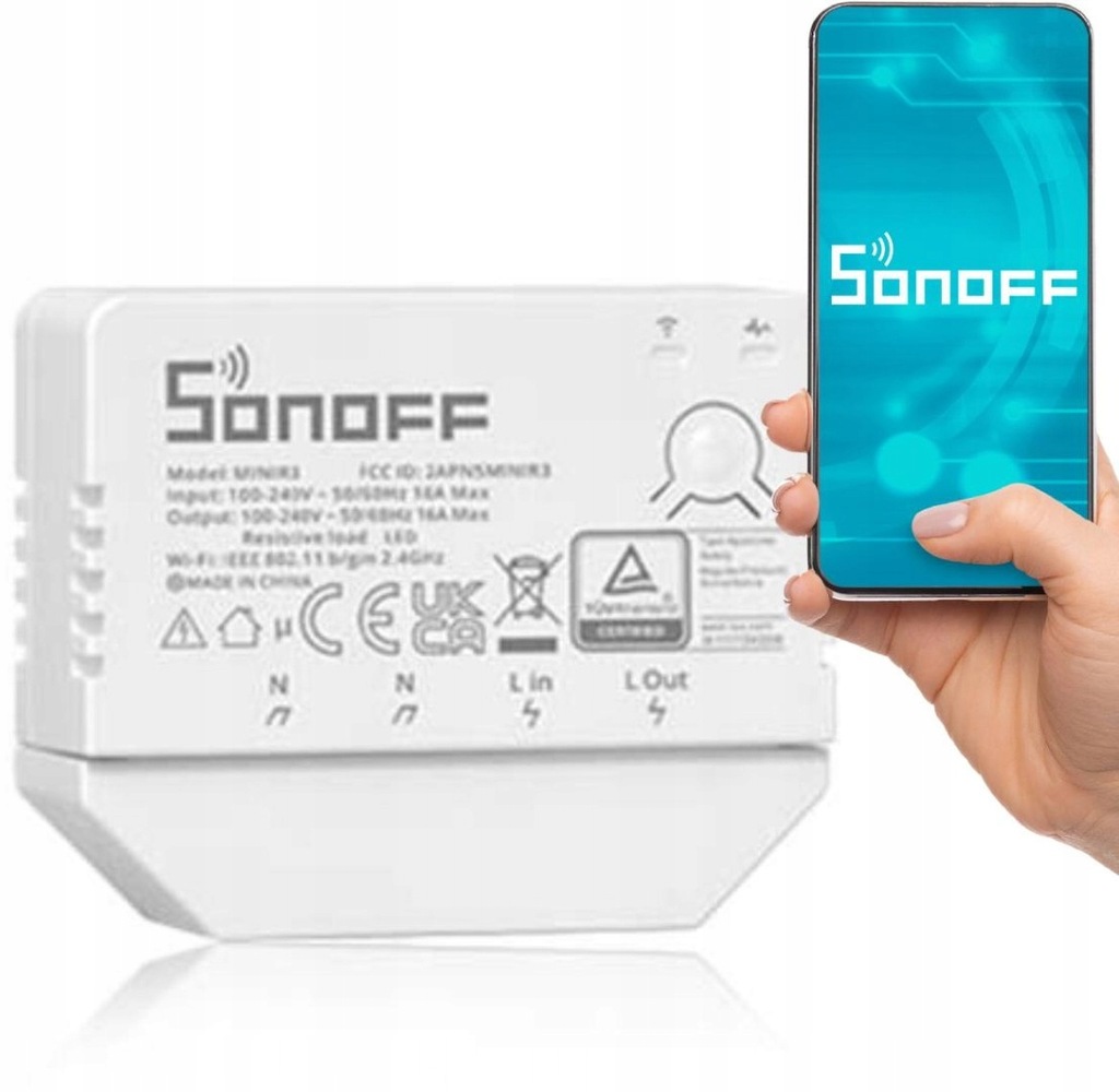 SONOFF Inteligentny przełącznik Wi-Fi 1-kanałowy M