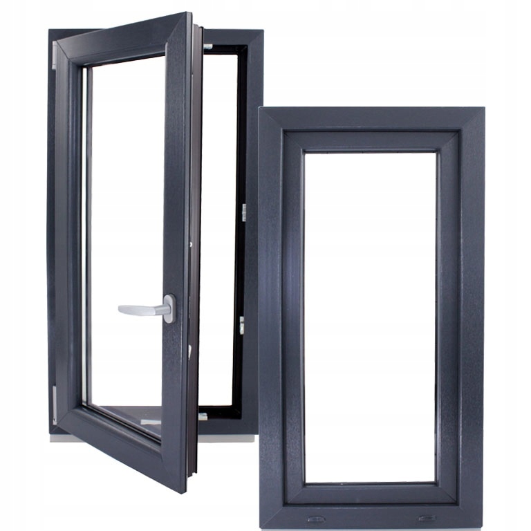 OKNO PCV 90 x 100 cm 900 x 1000 mm RU ANTRACYT KP 11886678597