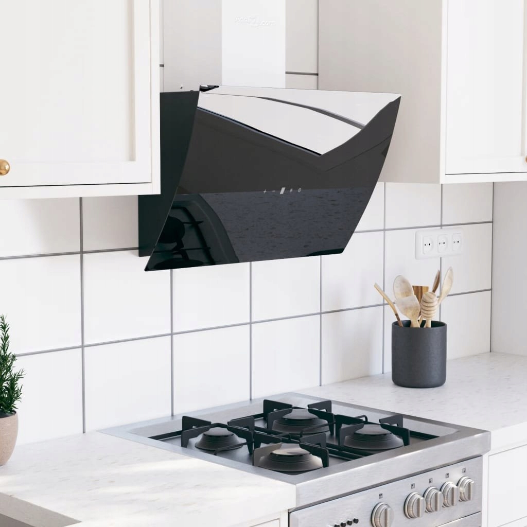 ŚCIENNY OKAP KUCHENNY 60CM STAL I HARTOWANE SZKŁO