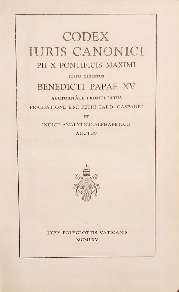 CODEX IURIS CANONICI łacina 1965 r.