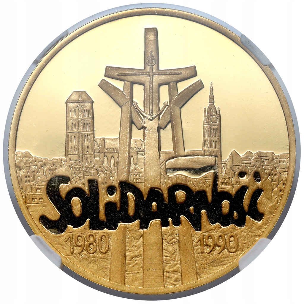 7965. ZŁOTO 200.000 zł 1990 Solidarność - NGC PF67