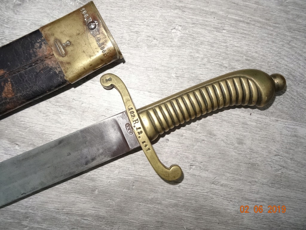 Krótki miecz piechoty saskich fizylierów M1845