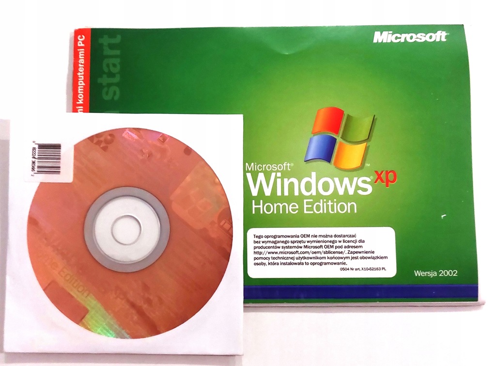 System MICROSOFT WINDOWS XP Home Edition PL płyta