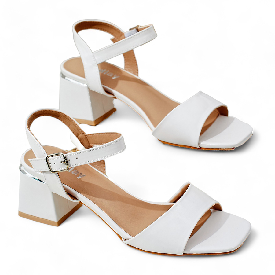 BIAŁE SANDAŁY NA SŁUPKU DAMSKIE SOLE 36