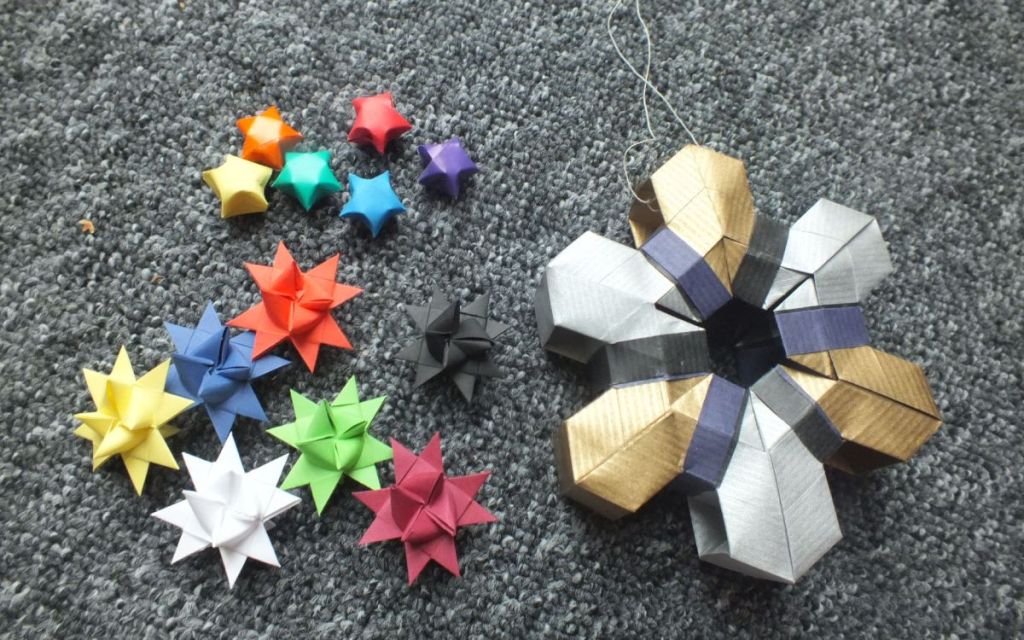 Origami - gwiazdki, płatek śniegu - zestaw