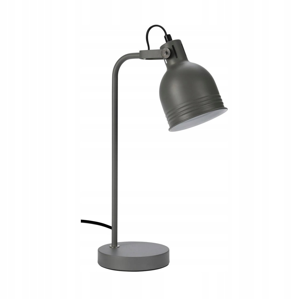 Lampka biurkowa metalowa szara 40 cm