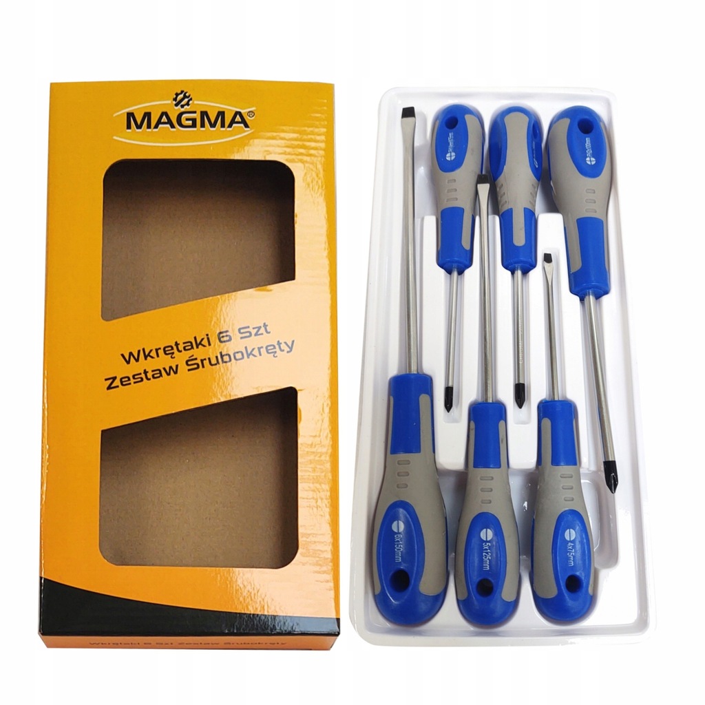 Zestaw wkrętaków 6 elementowy śrubokręty