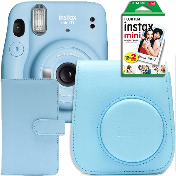 Aparat Fujifilm Instax Mini 11 Sky Blue- Zestaw