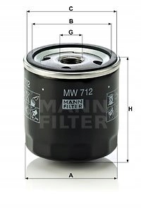 Filtr oleju MANN MW712