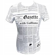 John Galliano t-shirt koszulka damska GAZETA M NEW