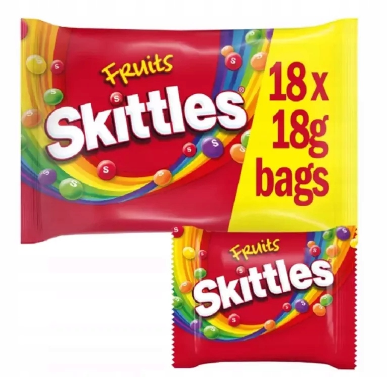 SKITTLES CUKIERKI FRUIT FUN DRAŻE OWOCOWE MINI MIX 324G 4009900542128