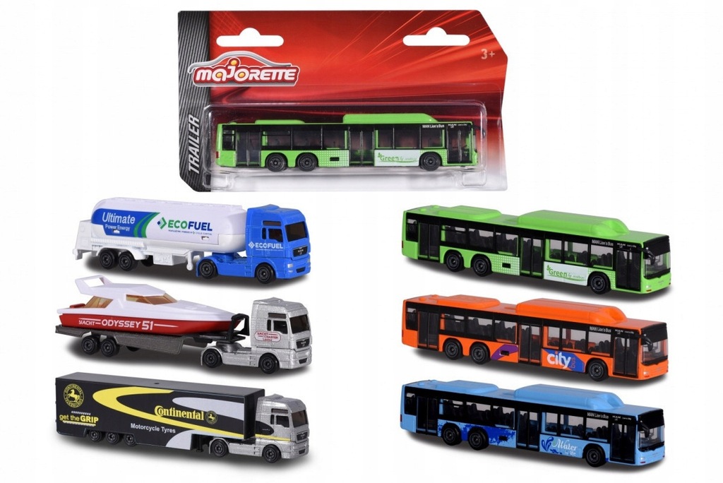 Majorette Ciężarówki i Autobusy Man 6 rodzajów