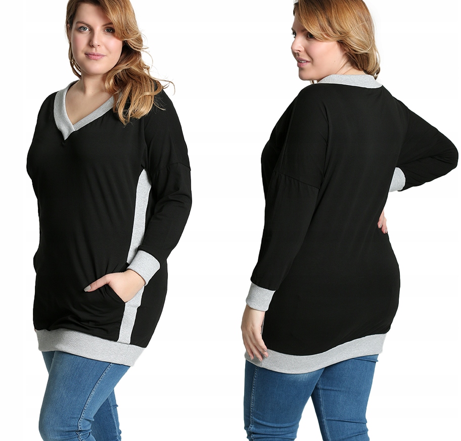 Długa bluzka tunika duocolor PLUS SIZE H18 44 46