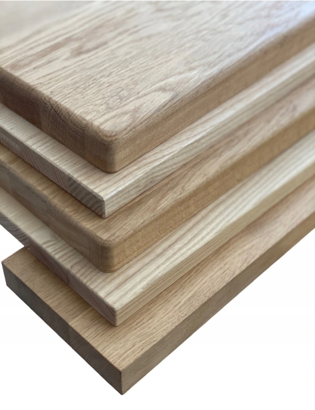 Schody drewniane dąb lity drewno z sękami gr. 4 cm