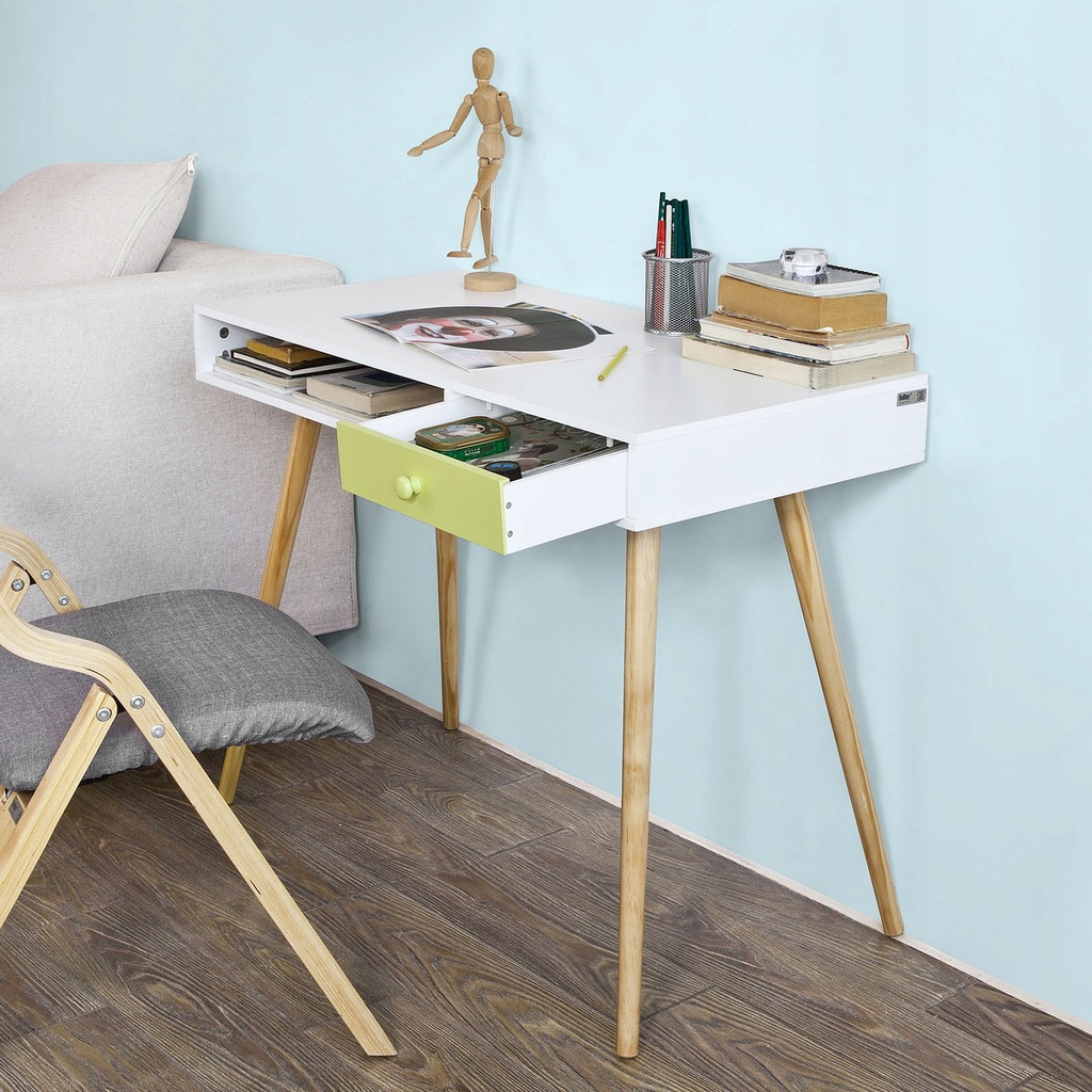 Купить SoBuy Стол с двумя ящиками FWT24-W: отзывы, фото и ...