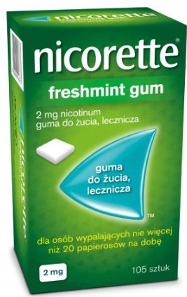Nicorette Freshmint Gum 2 mg 105 sztuk