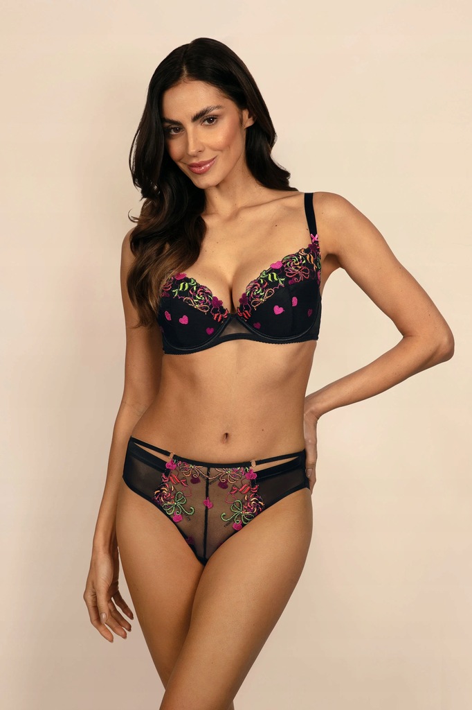 Biustonosz Lola czarny B214 Push Up 80C