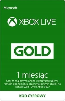 XBOX LIVE GOLD 1 MIESIĄC - XBOX 360 / XBOX ONE