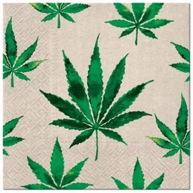 Serwetki papierowe z rośliną marihuany 20szt