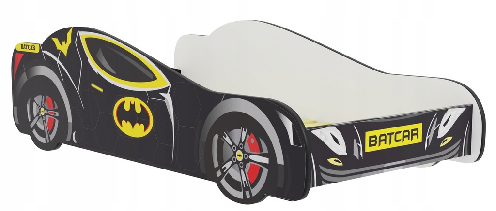 KOBI Łóżko pojedyńcze Batcar 160x80 cm z materacem