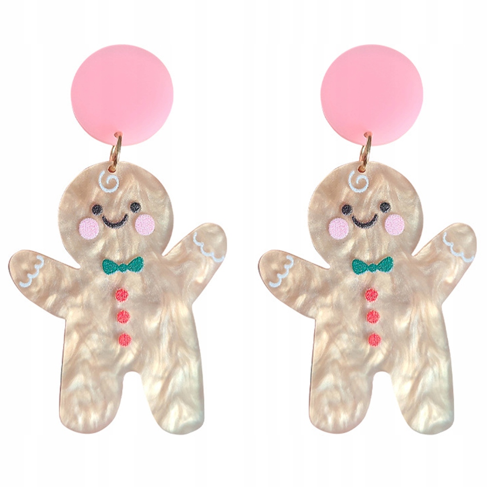GINGERBREAD MAN EARRINGS STUD FINE 2 PAIRS