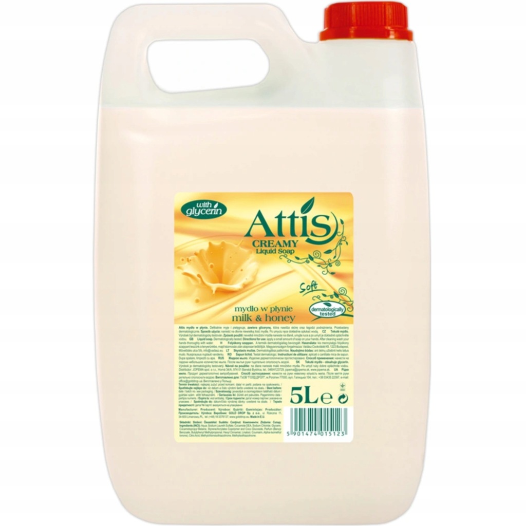 Mydło w płynie Attis 5l miód & mleko