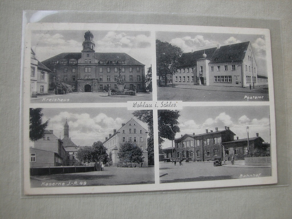 WOŁÓW Wohlau Bahnhof Dworzec Koszary Poczta 1938