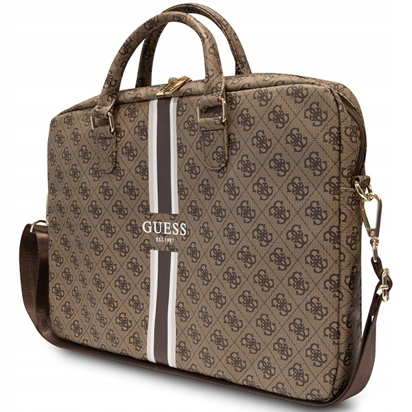 Torba Guess GUCB15P4RPSW 16" brązowa z paskami 4G z ekoskóry
