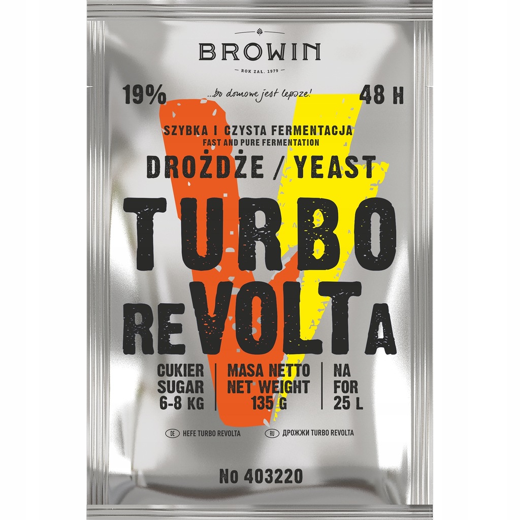 Drożdże gorzelnicze TURBO reVOLTa NOWOŚĆ 48H