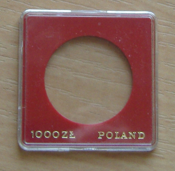 Kapsel - pudełko na monetę 1000 zł PRL czerwony