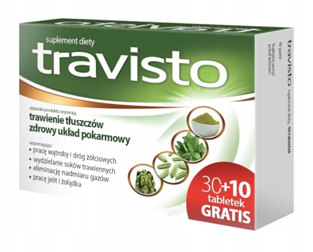 Apteczny Travisto 40 tabletek trawienie wzdęcia