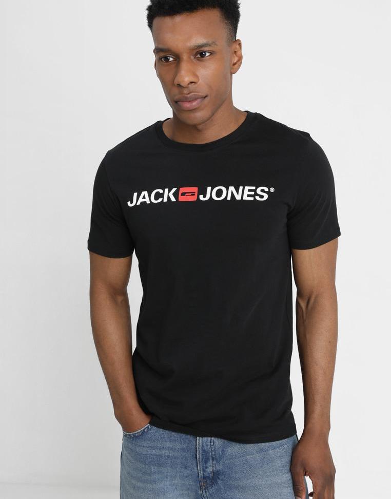 T SHIRT CZARNY LOGO JACK JONES XL A00 D0D209*