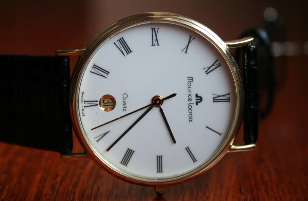 Złoty 14 K zegarek Maurice Lacroix QUARTZ