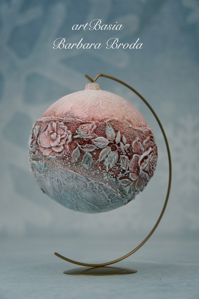Bombka świąteczna ozdoba, 15 cm, Powertex Handmade